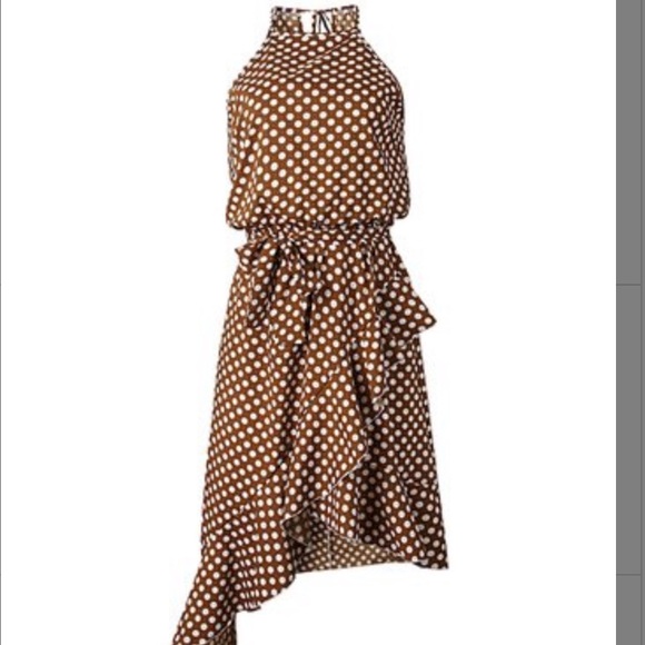 Dresses & Skirts - 2 for $40👗 Coffee polka dot asymmetrical dress